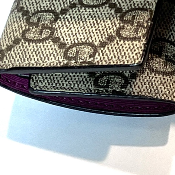 Gucci GG Print Key Case Brown PVC Gold-Tone GG Charm -Six Rings Authentic - Picture 4 of 14